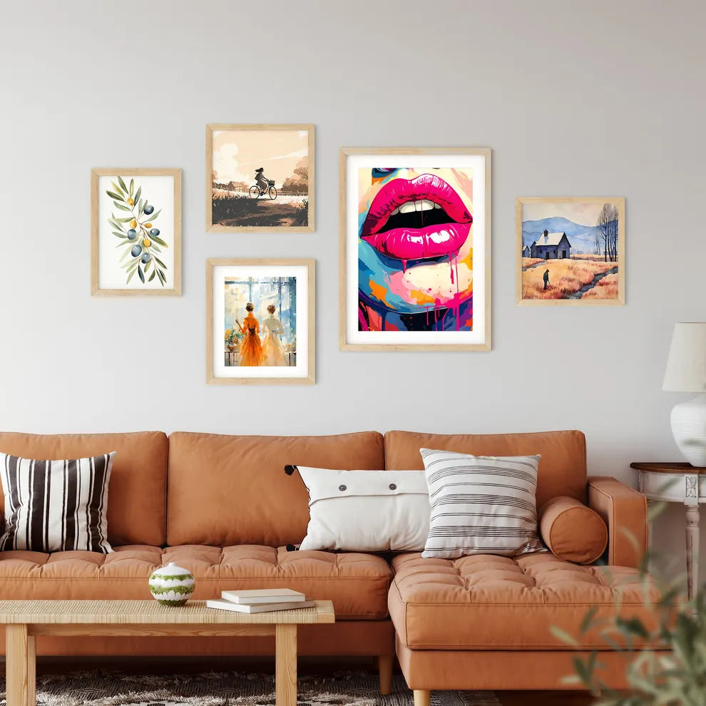 Close Up Of A Womans Lips Art Prin Framed Print