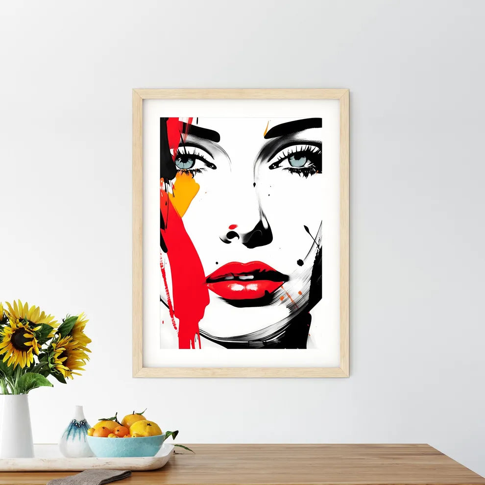 Painting Of A Womans Face Art Prin - Kitchen Hangings