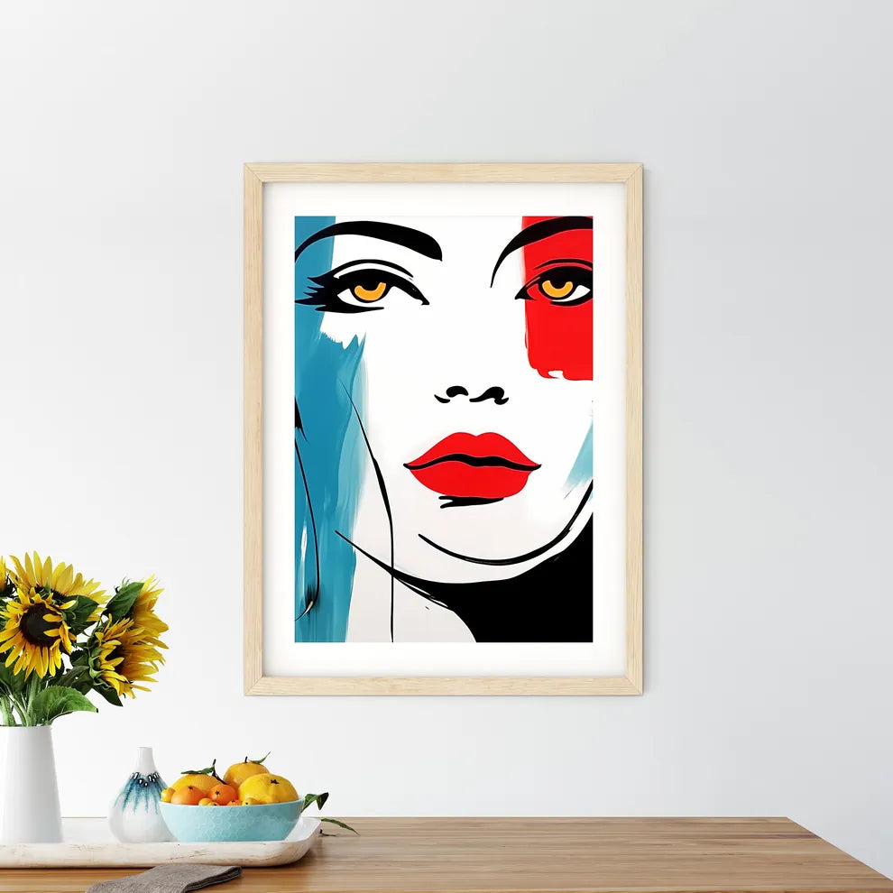 Painting Of A Womans Face Art Prin - Kitchen Hangings