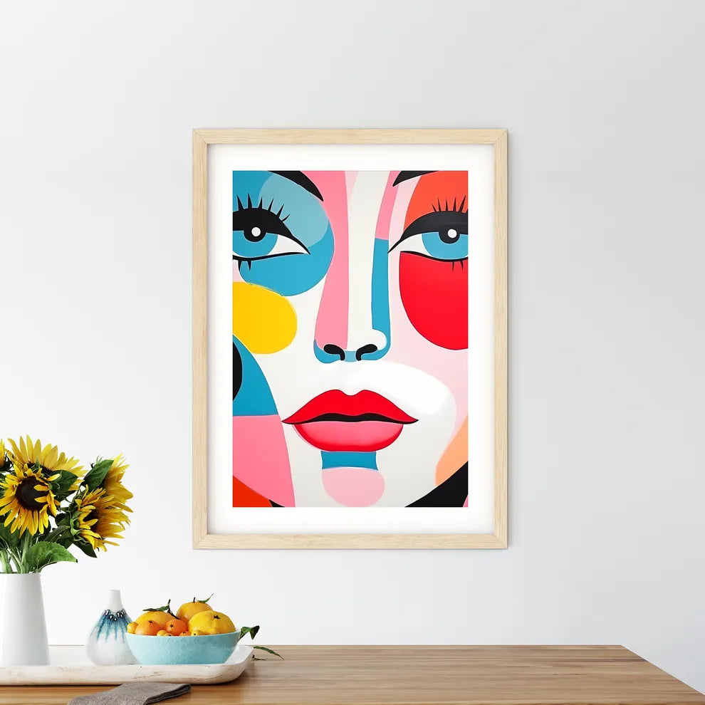 Colorful Face Painting Of A Woman Art Prin - Kitchen Hangings