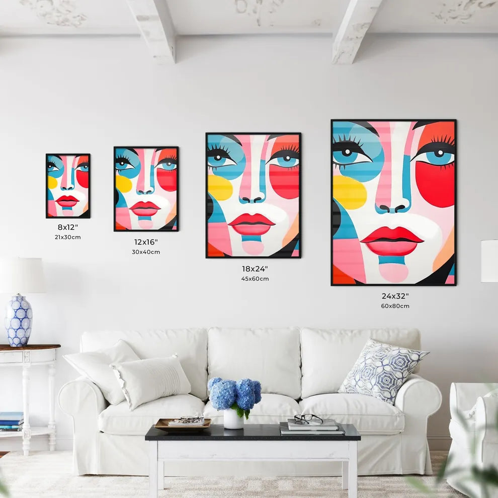 Colorful Face Painting Of A Woman Art Prin Wall Art
