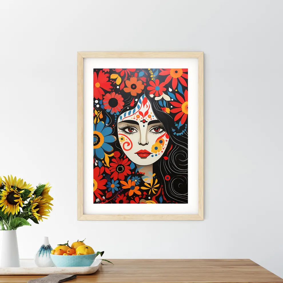 Painting Of A Woman With Flowers Art Prin - Kitchen Hangings