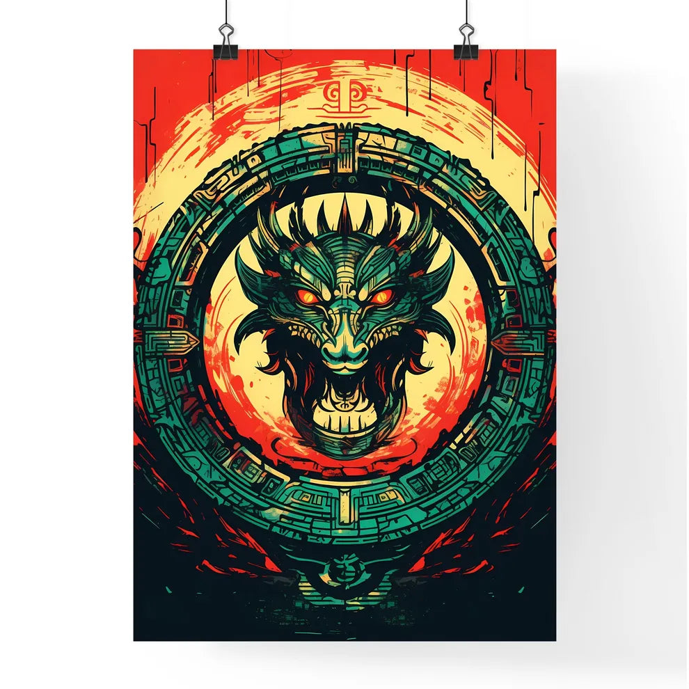 Dragon Head In A Circle Art P Poster