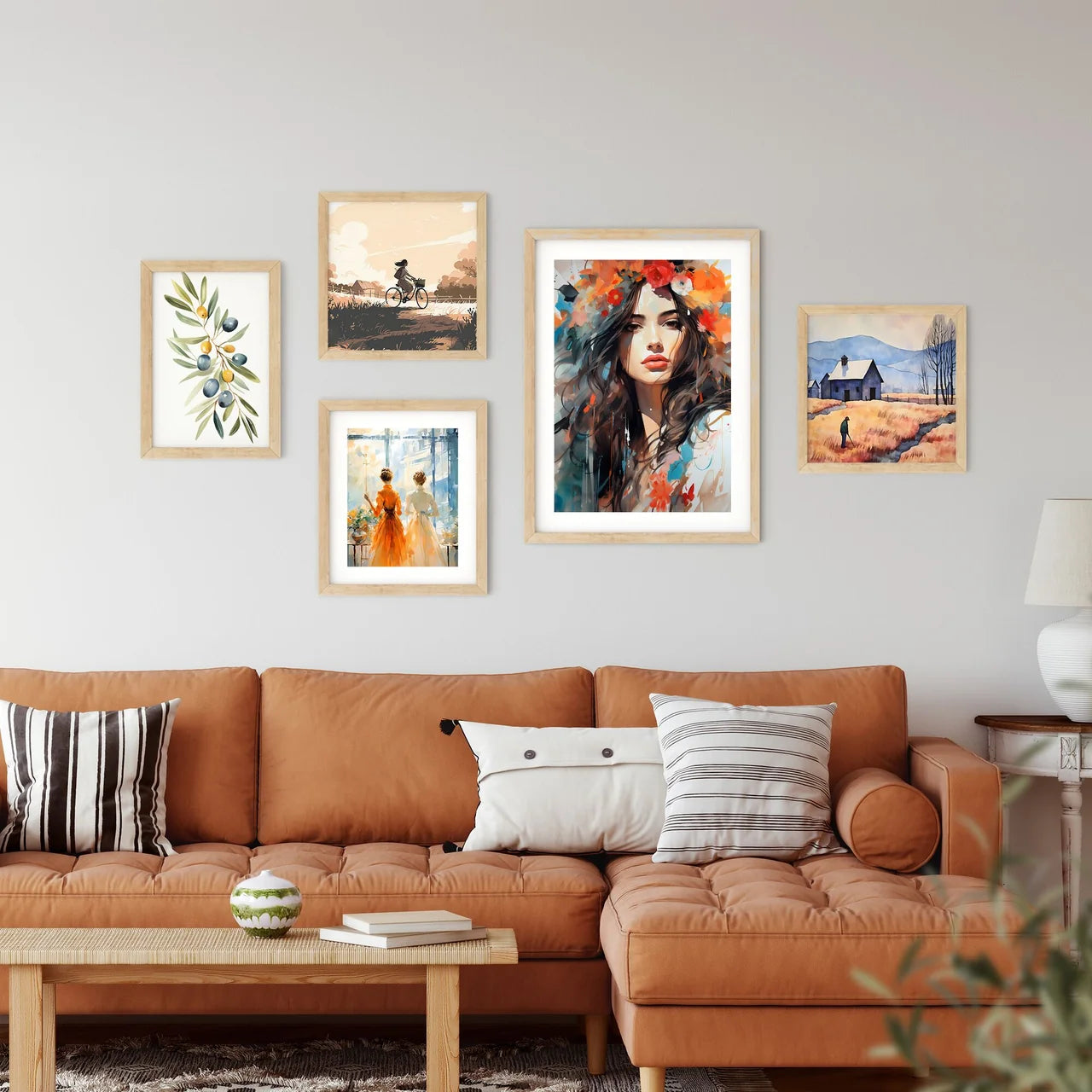 Painting Of A Woman With Flowers In Her Hair Framed Print