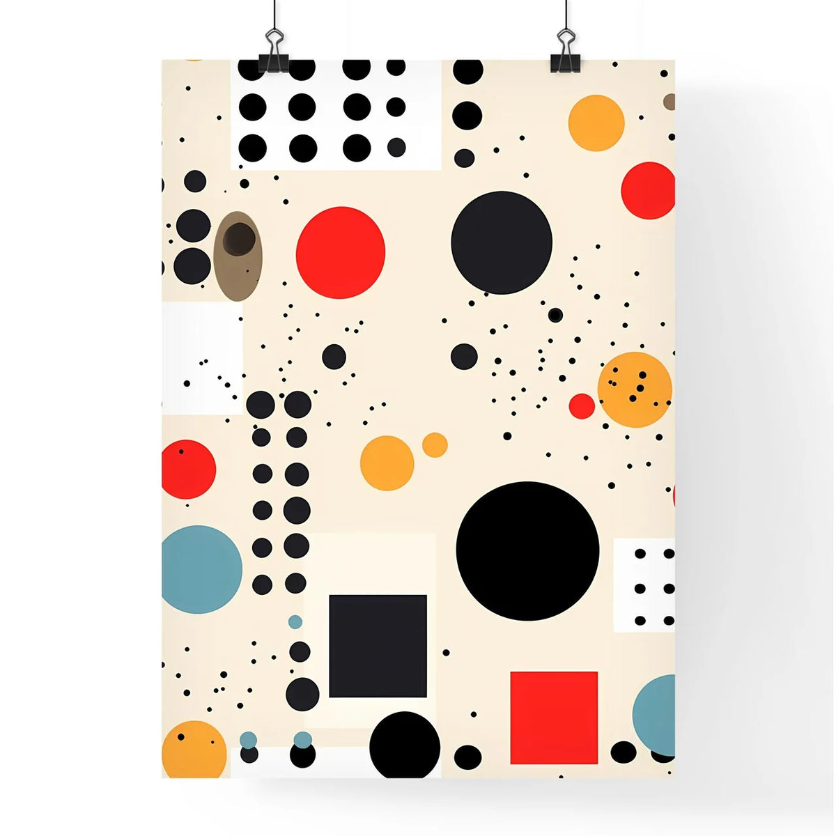 Pattern Of Different Colored Circles And Squ Poster
