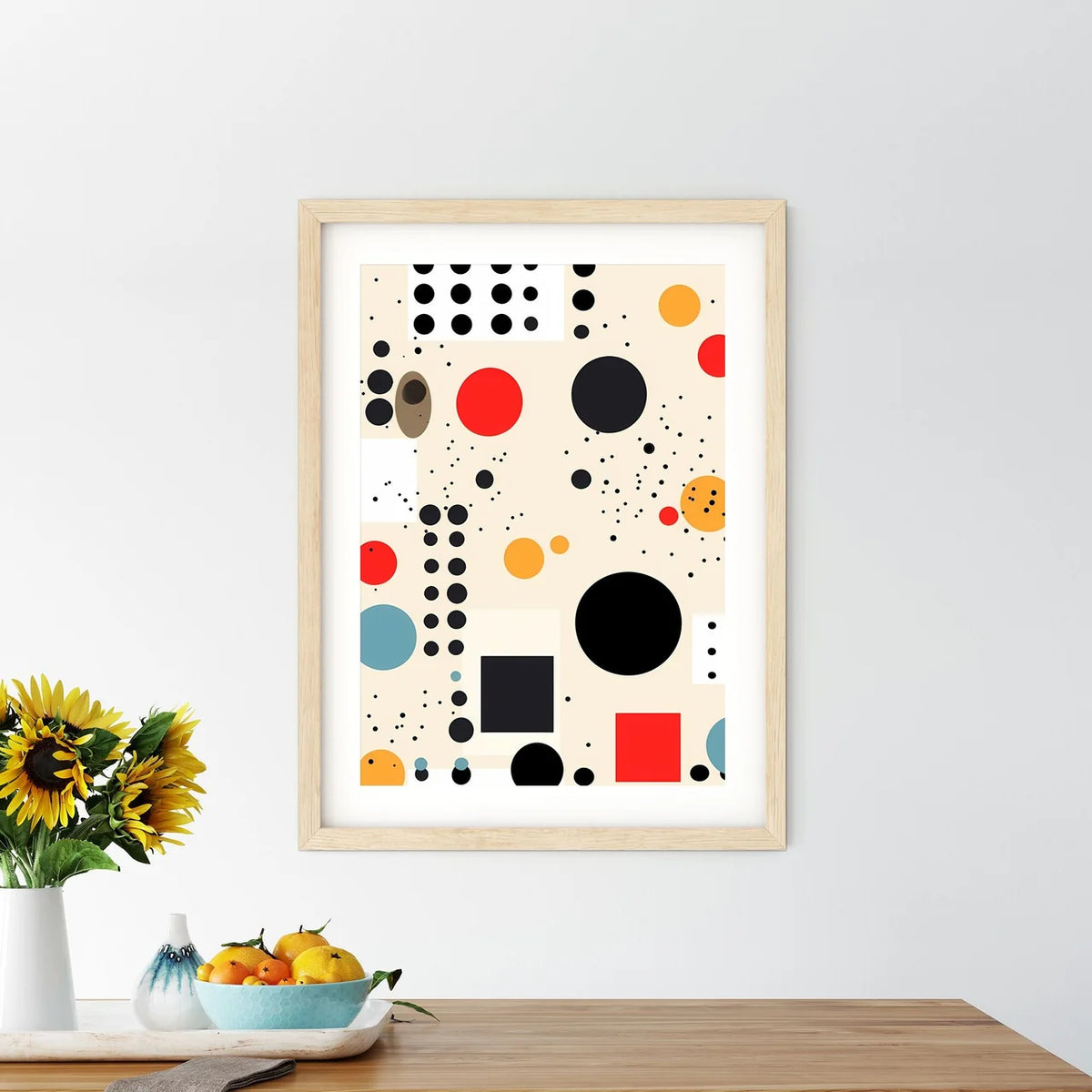 Pattern Of Different Colored Circles And Squ - Kitchen Hangings