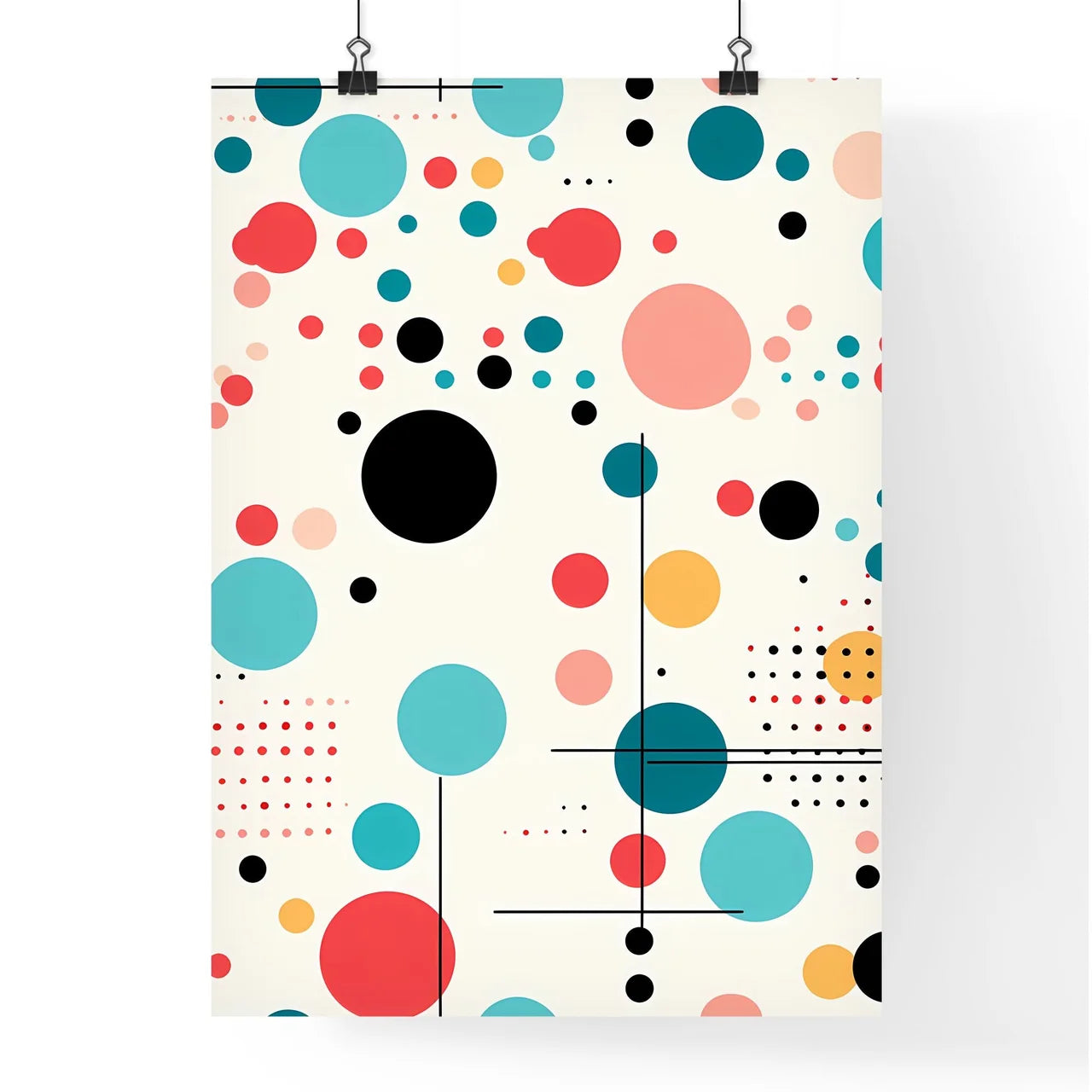 Colorful Circles And Lines Art Prin Poster