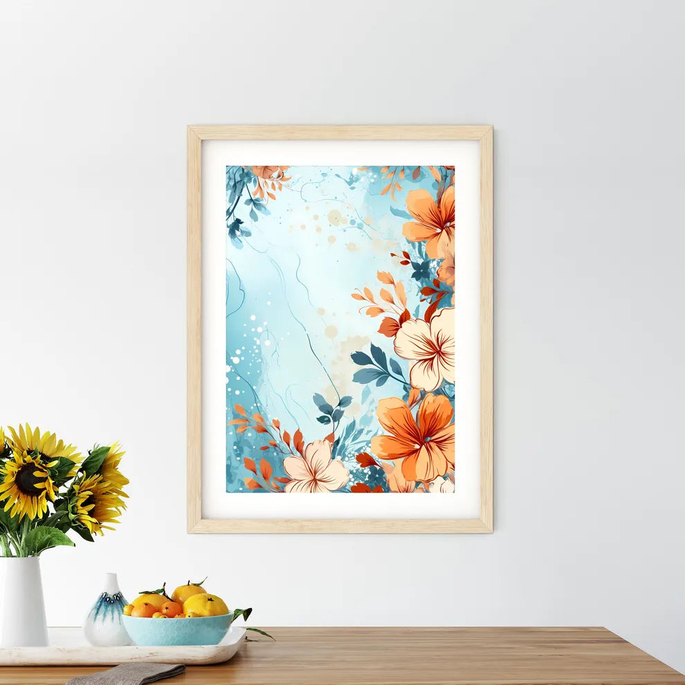 Painting Of Flowers And Leaves Art Prin - Kitchen Hangings