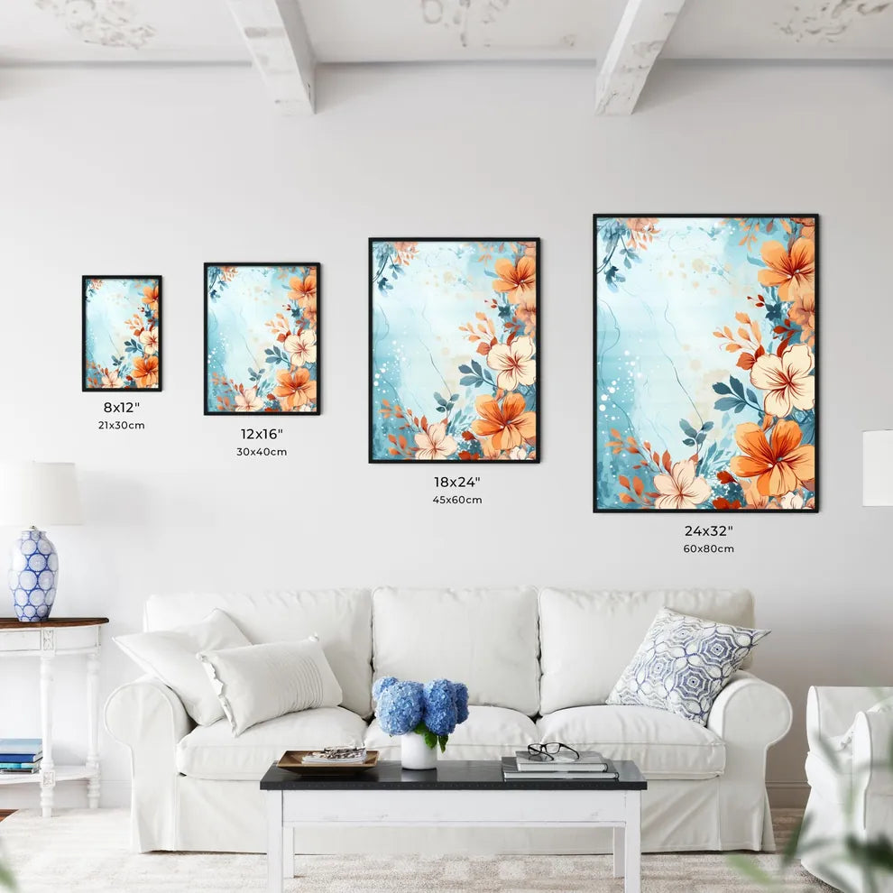 Painting Of Flowers And Leaves Art Prin Wall Art