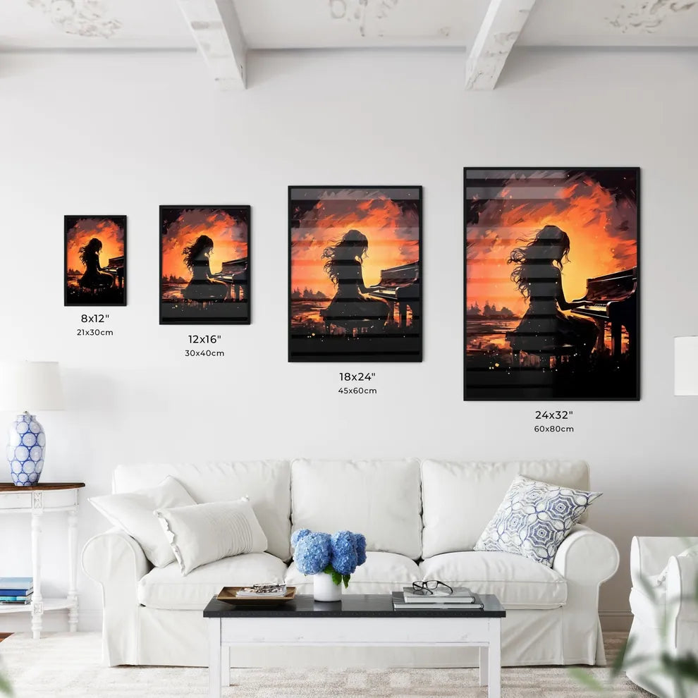 Woman Playing A Piano Art Prin Wall Art