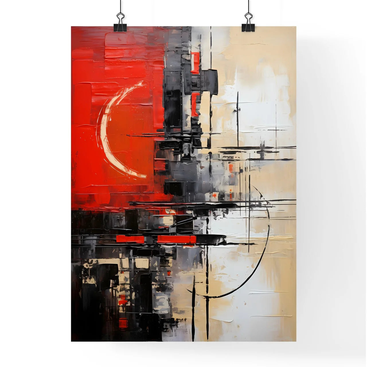 Painting Of A Red And Black Art Art Prin Poster