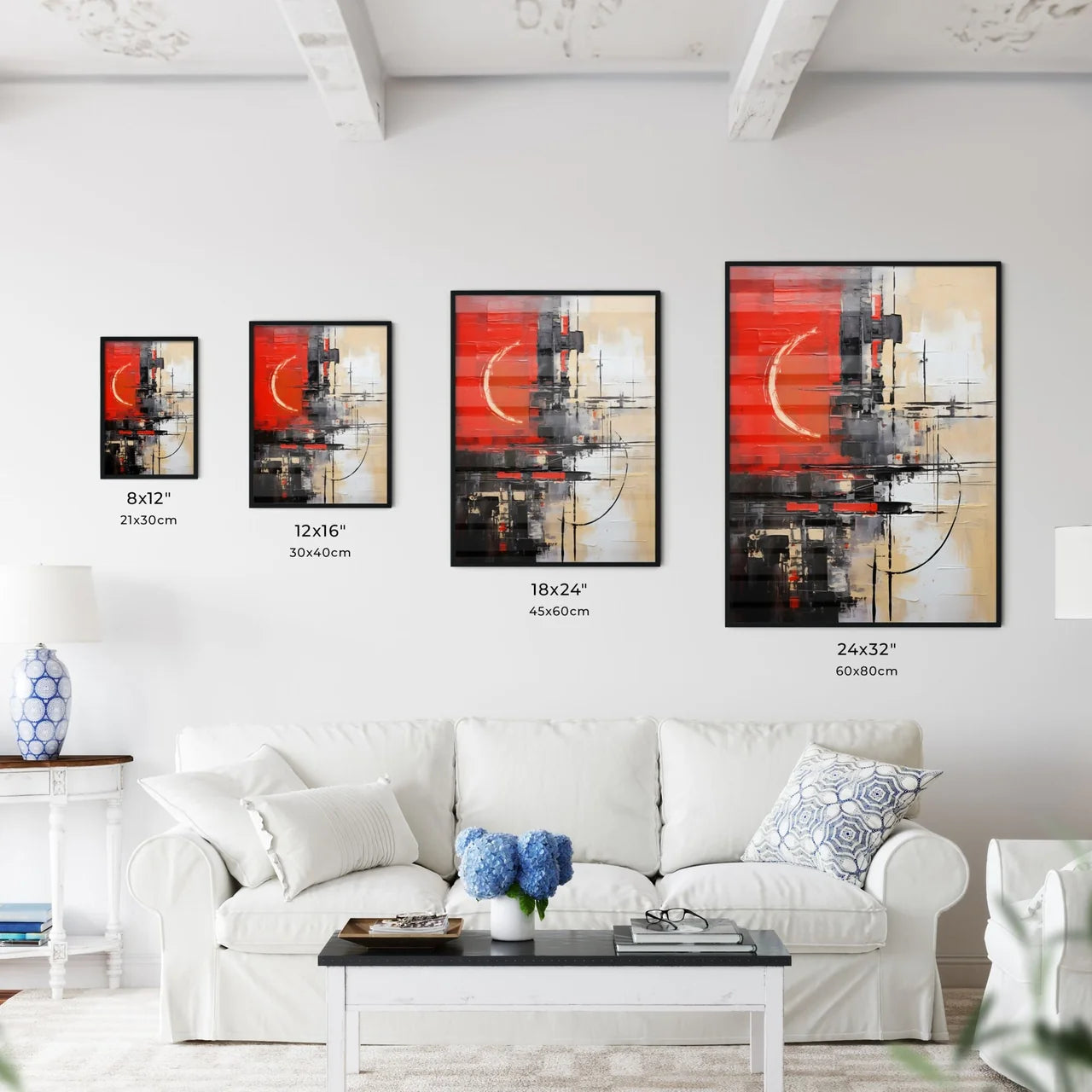 Painting Of A Red And Black Art Art Prin Wall Art