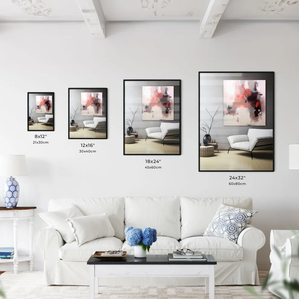 White Couch And Painting On The Wall Art Pri Wall Art