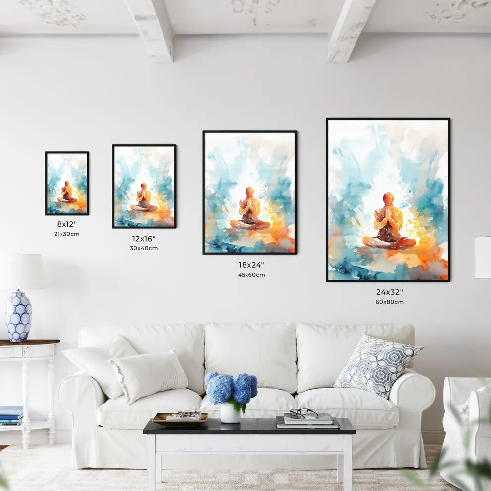 Person Sitting In A Lotus Position With Hand Wall Art