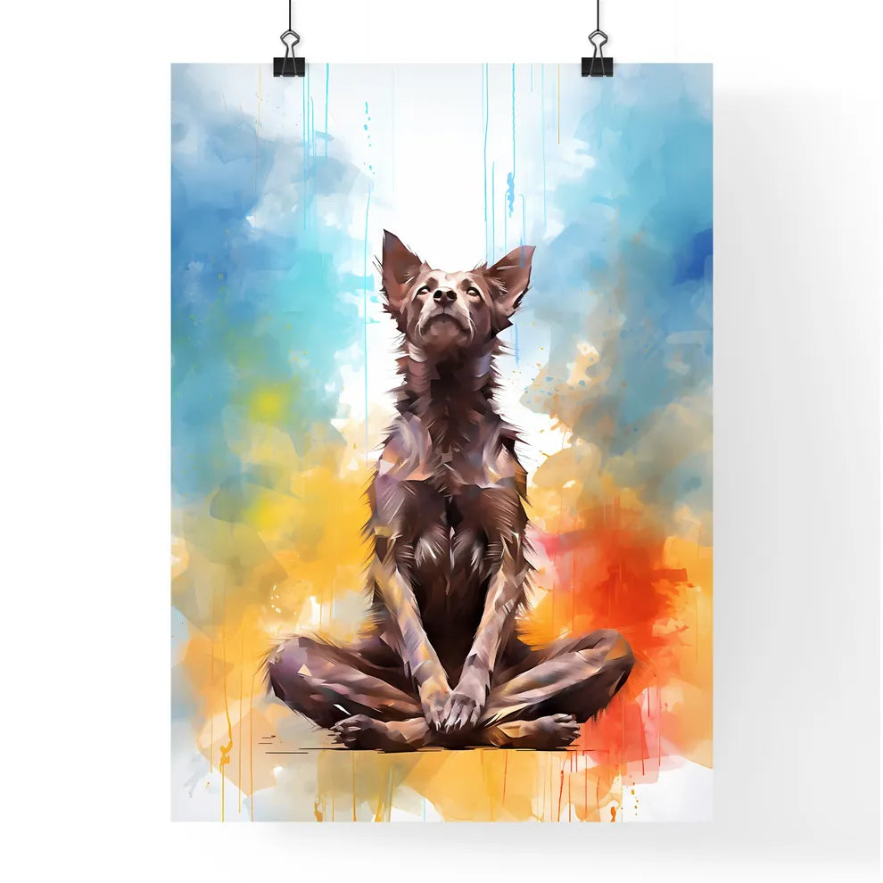 Dog Sitting In A Yoga Pose Ar Poster