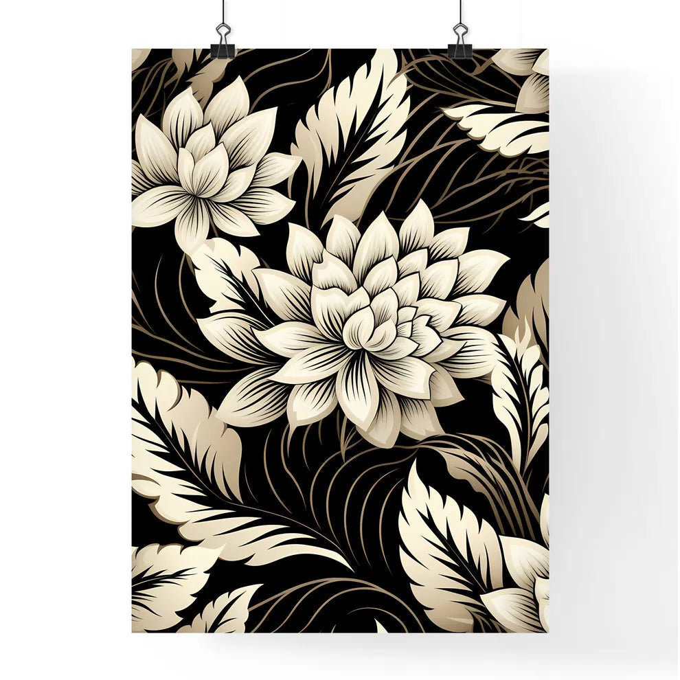 Pattern Of Flowers And Leaves Art Prin Poster