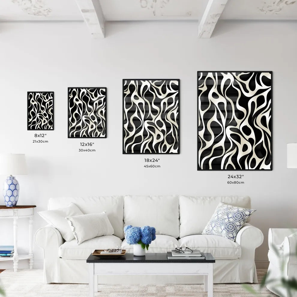 Black And White Pattern Art Prin Wall Art