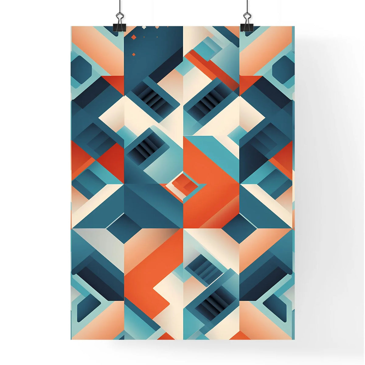 Colorful Pattern Of Squares And Rectangles A Poster