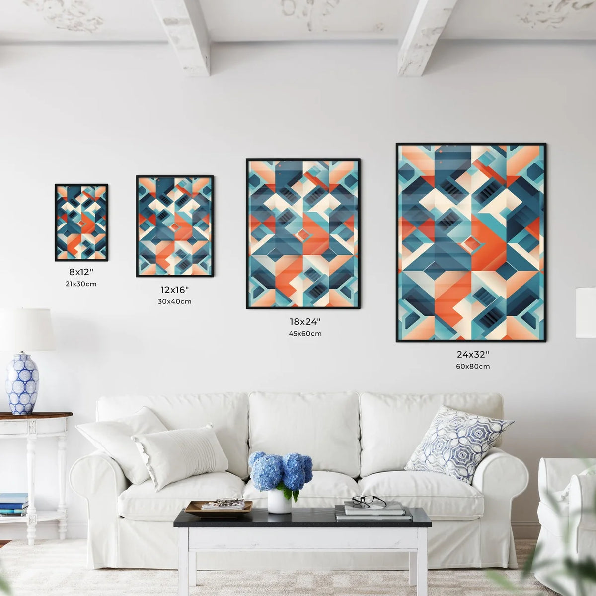 Colorful Pattern Of Squares And Rectangles A Wall Art