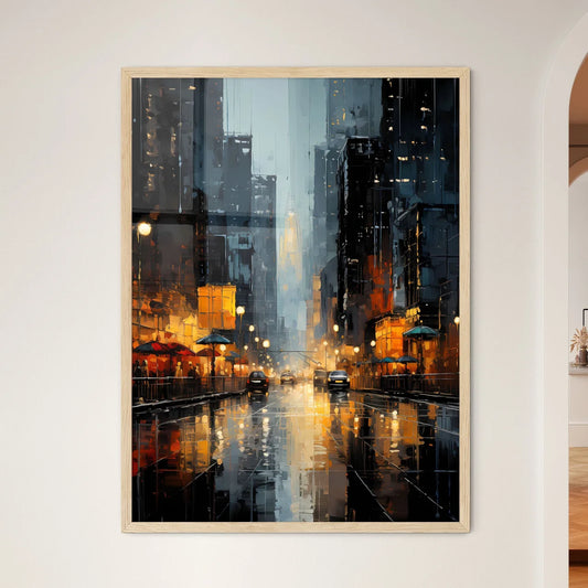 Street With Buildings And Cars On It Art Print Framed Art