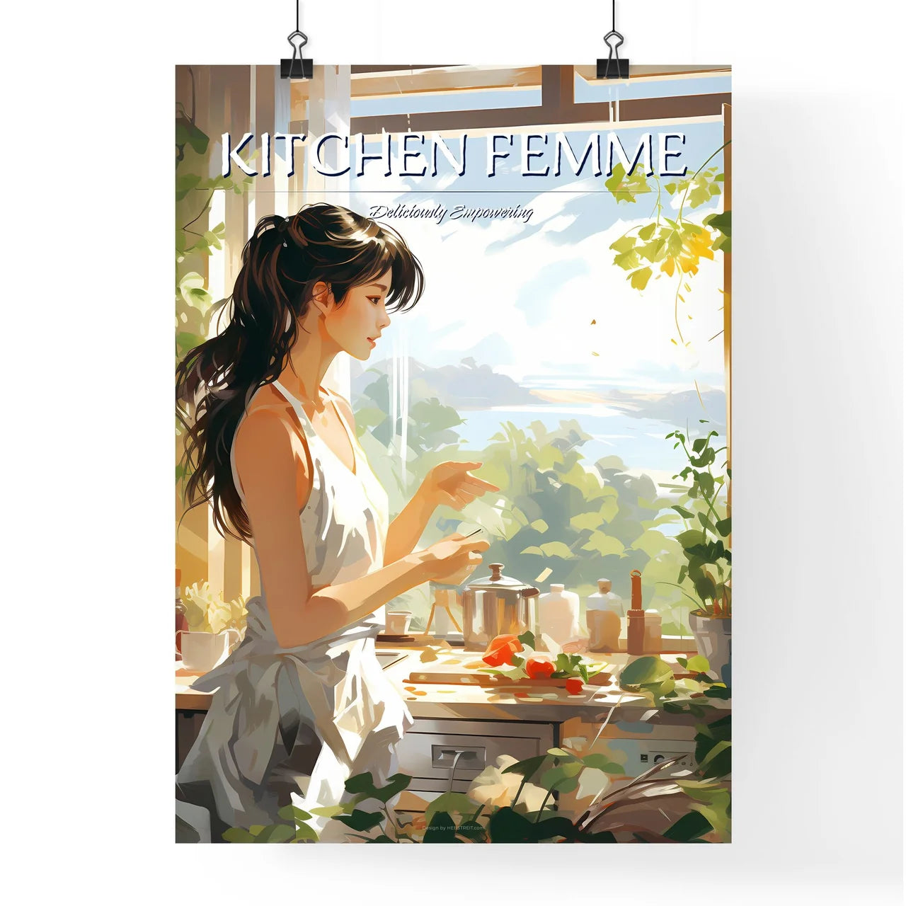 Woman In A Kitchen Art Prin Poster