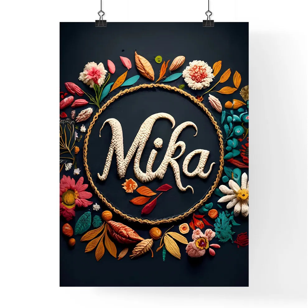 Mika - A Circular Frame Made Of Flowers And  Poster