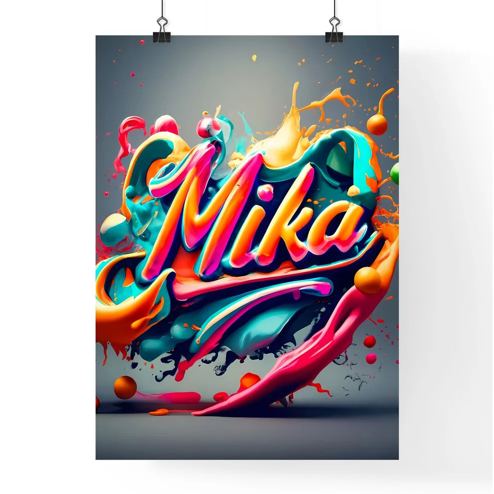 Mika - A Colorful Paint Splashing In A Shape Poster