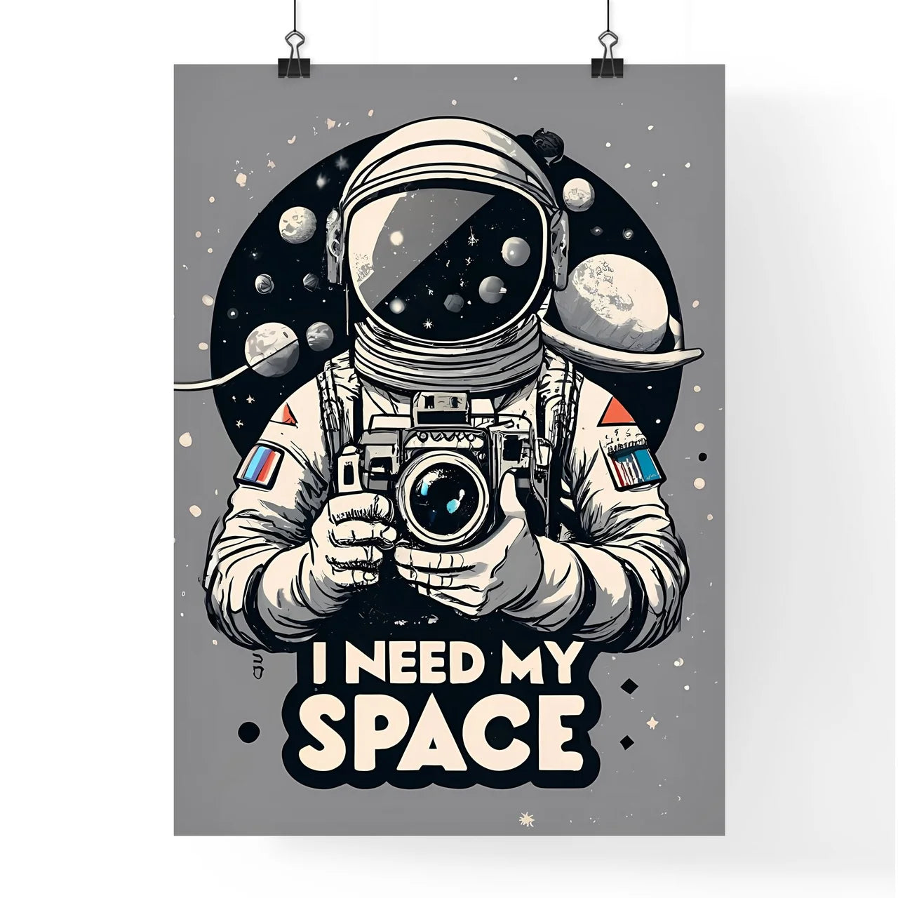 I Need My Space - A Person In An Astronaut S Poster