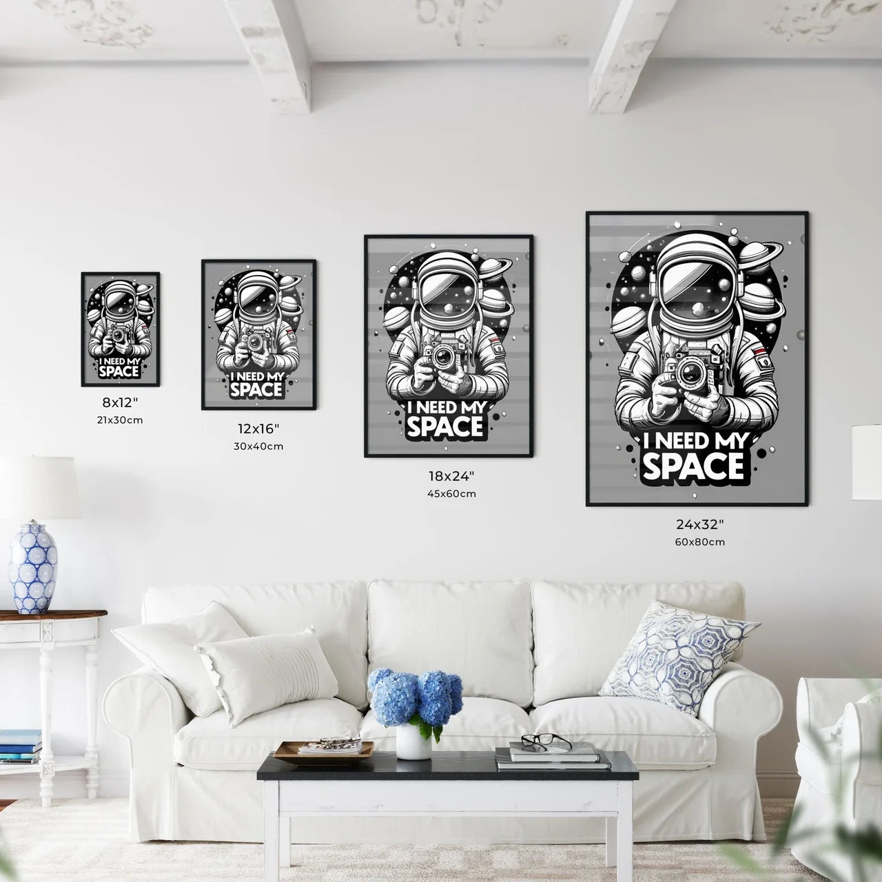 I Need My Space - A Drawing Of An Astronaut  Wall Art