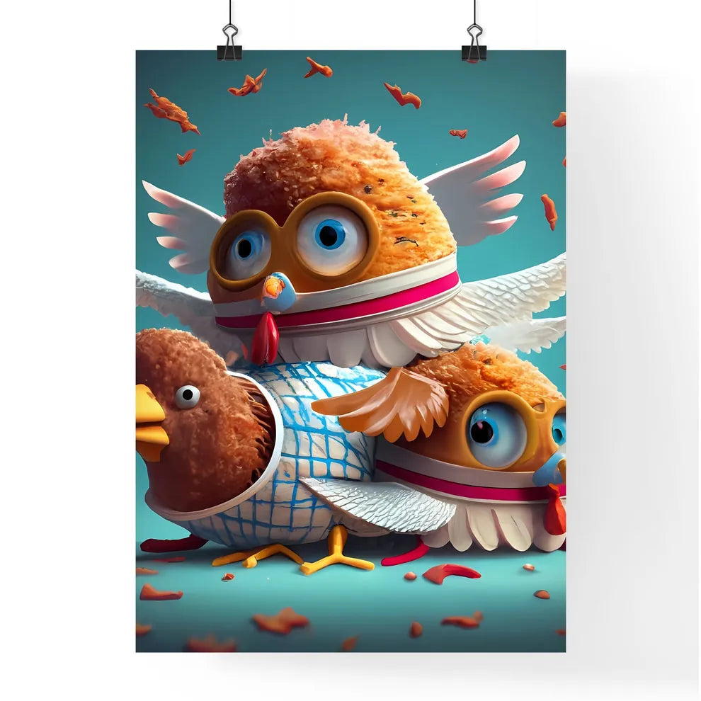 A Group Of Birds With Wings A Poster