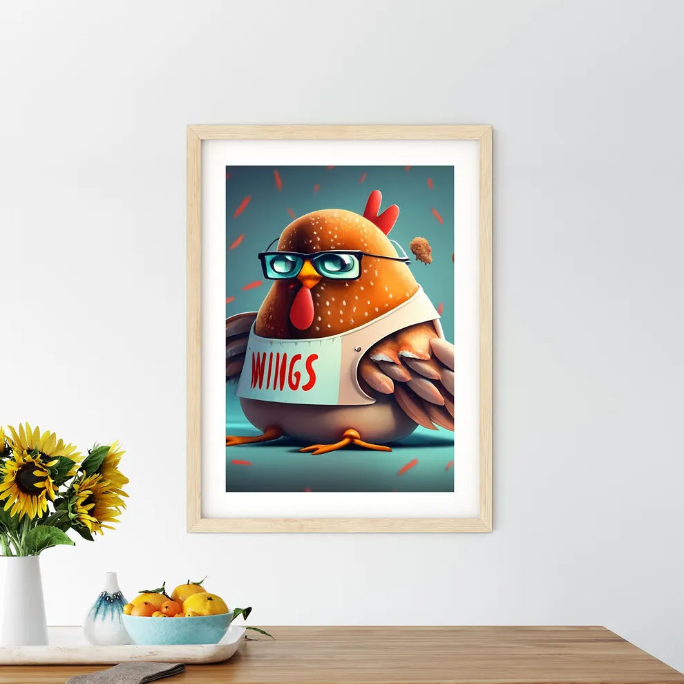 A Cartoon Chicken Wearing Gla Size Chart