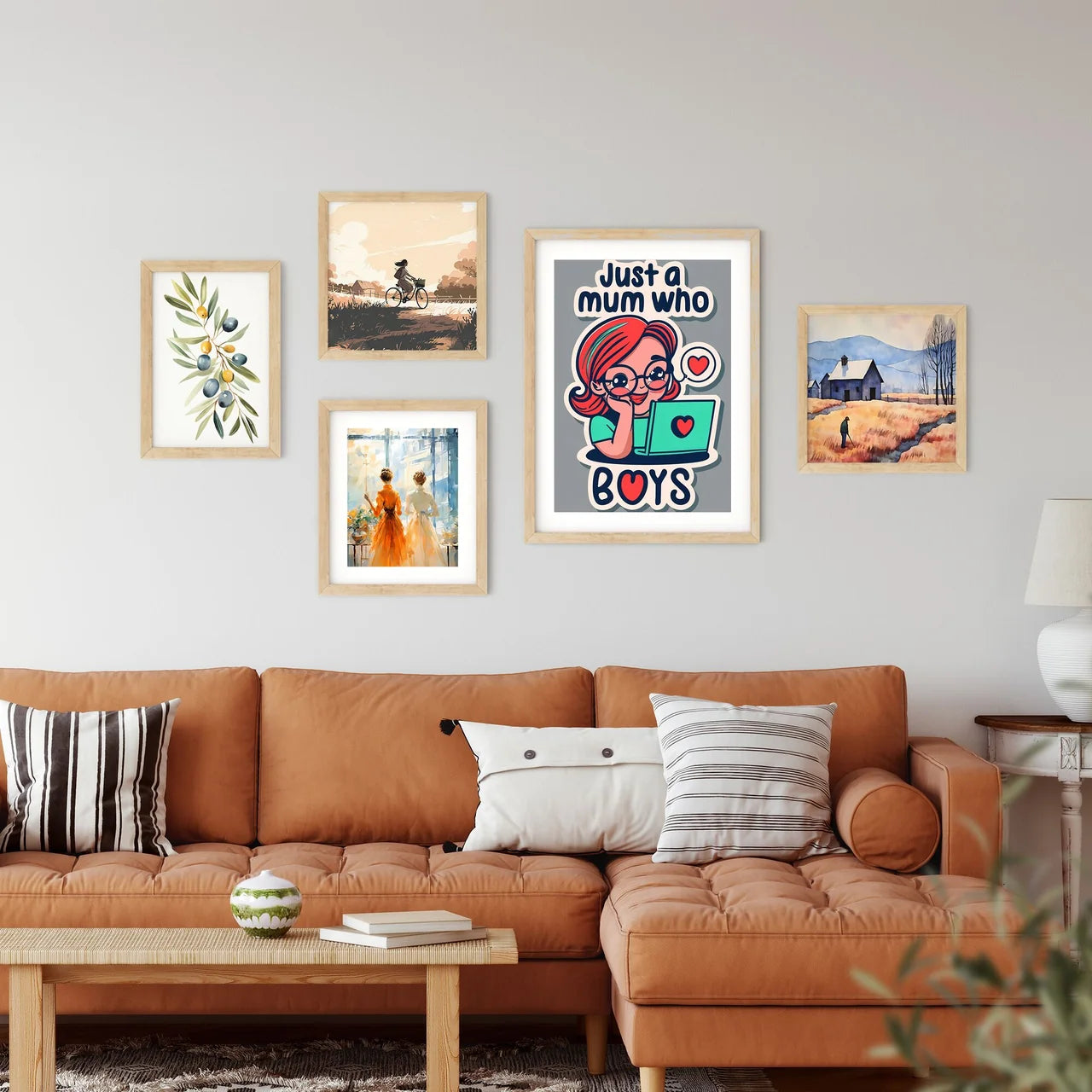 Just A Mom Who Loves Boys - A Sticker Of A G Framed Print