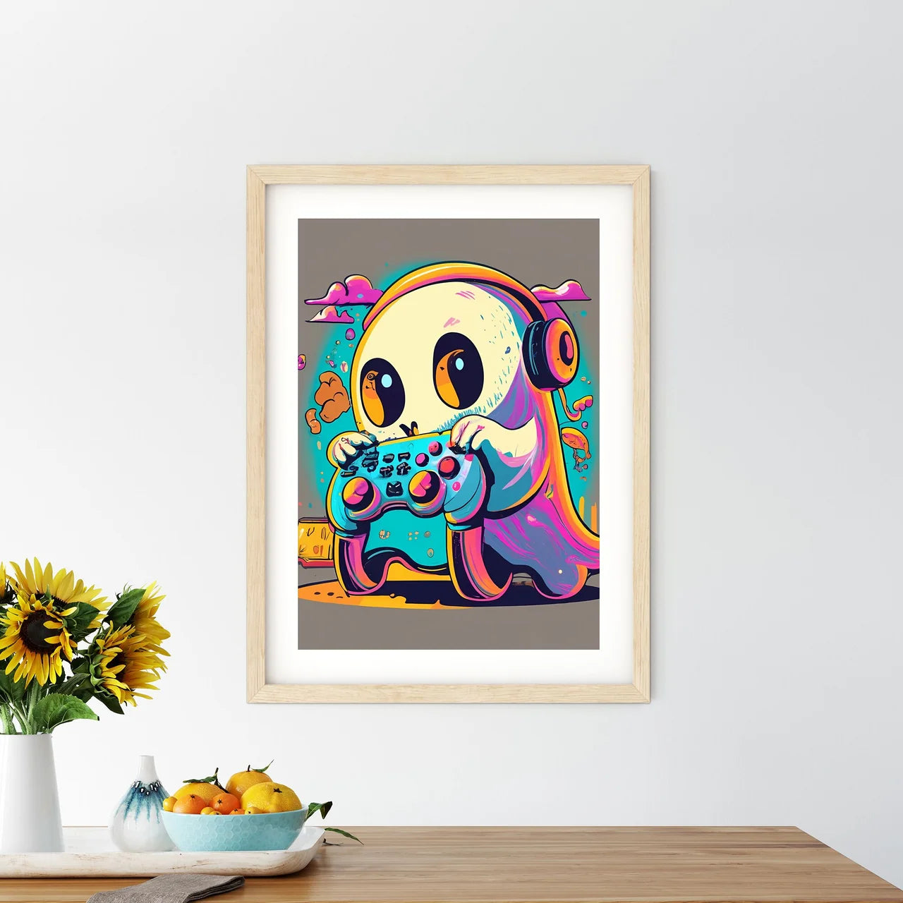 A Cartoon Of A Ghost Playing  Size Chart