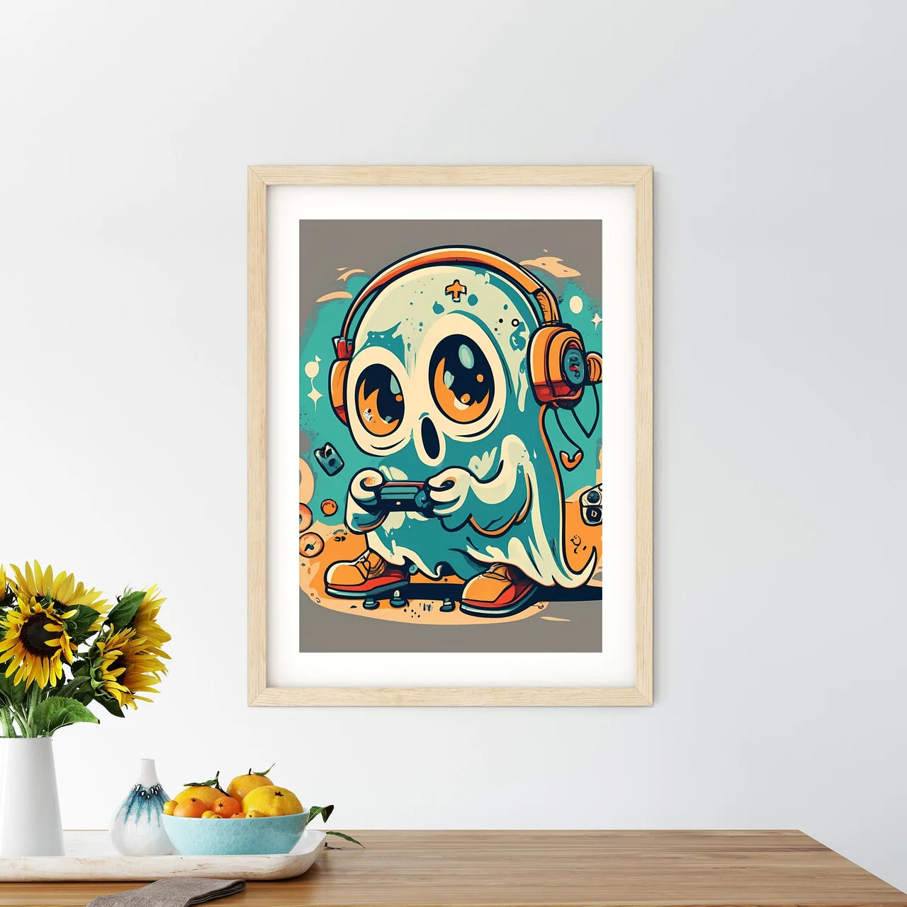 A Cartoon Of A Ghost Playing  Size Chart