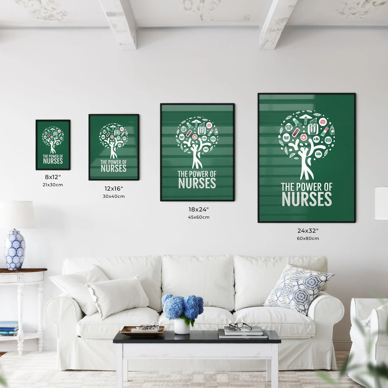 The Power Of Nurses - A Logo Of A Tree With  Wall Art