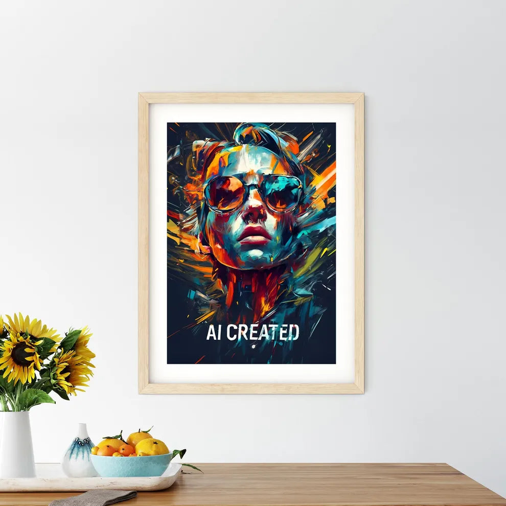 Ai Created  - A Woman Wearing Sunglasses Art - Kitchen Hangings