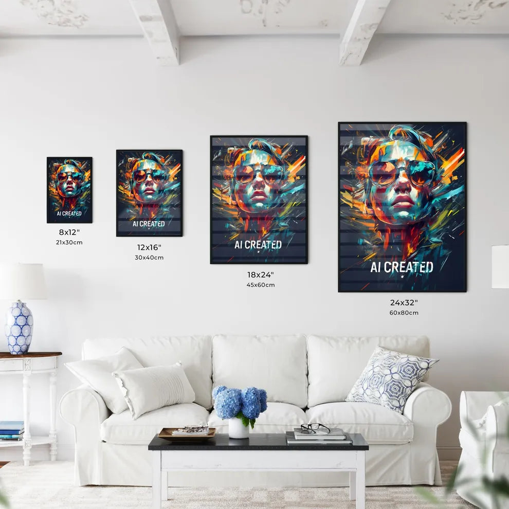 Ai Created  - A Woman Wearing Sunglasses Art Wall Art