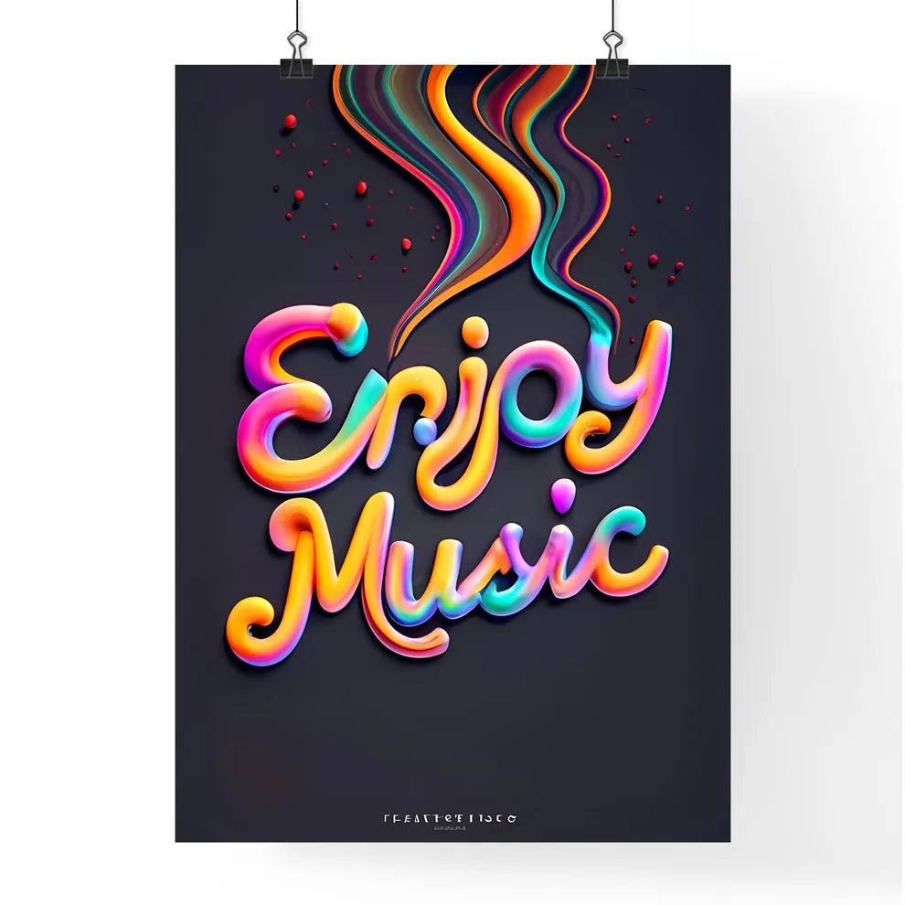 Enjoy Music - A Colorful Text With Smoke Com Poster