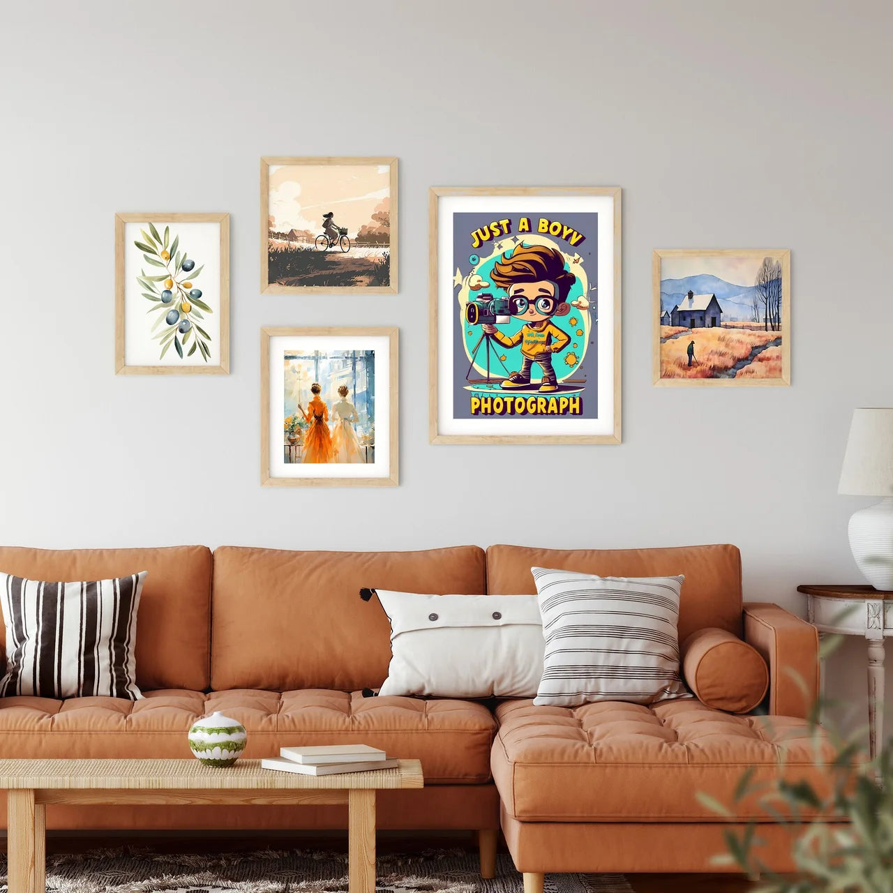 Just A Boy Photograph - A Cartoon Of A Boy H Framed Print