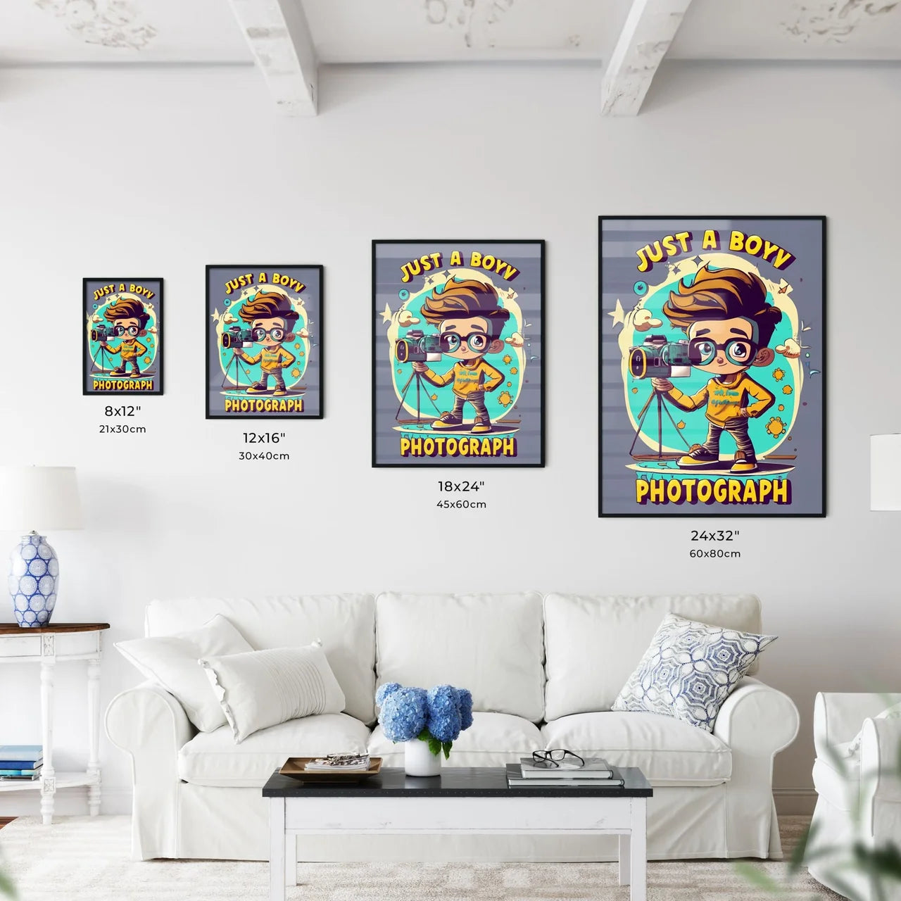 Just A Boy Photograph - A Cartoon Of A Boy H Wall Art