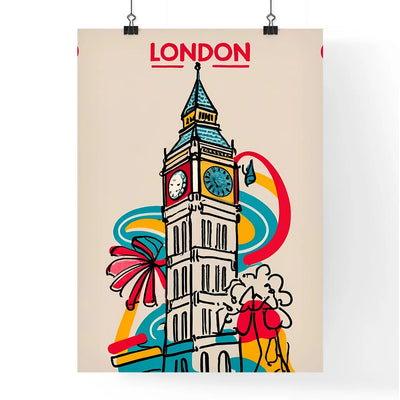 London - A Drawing Of A Clock Tower Art Print