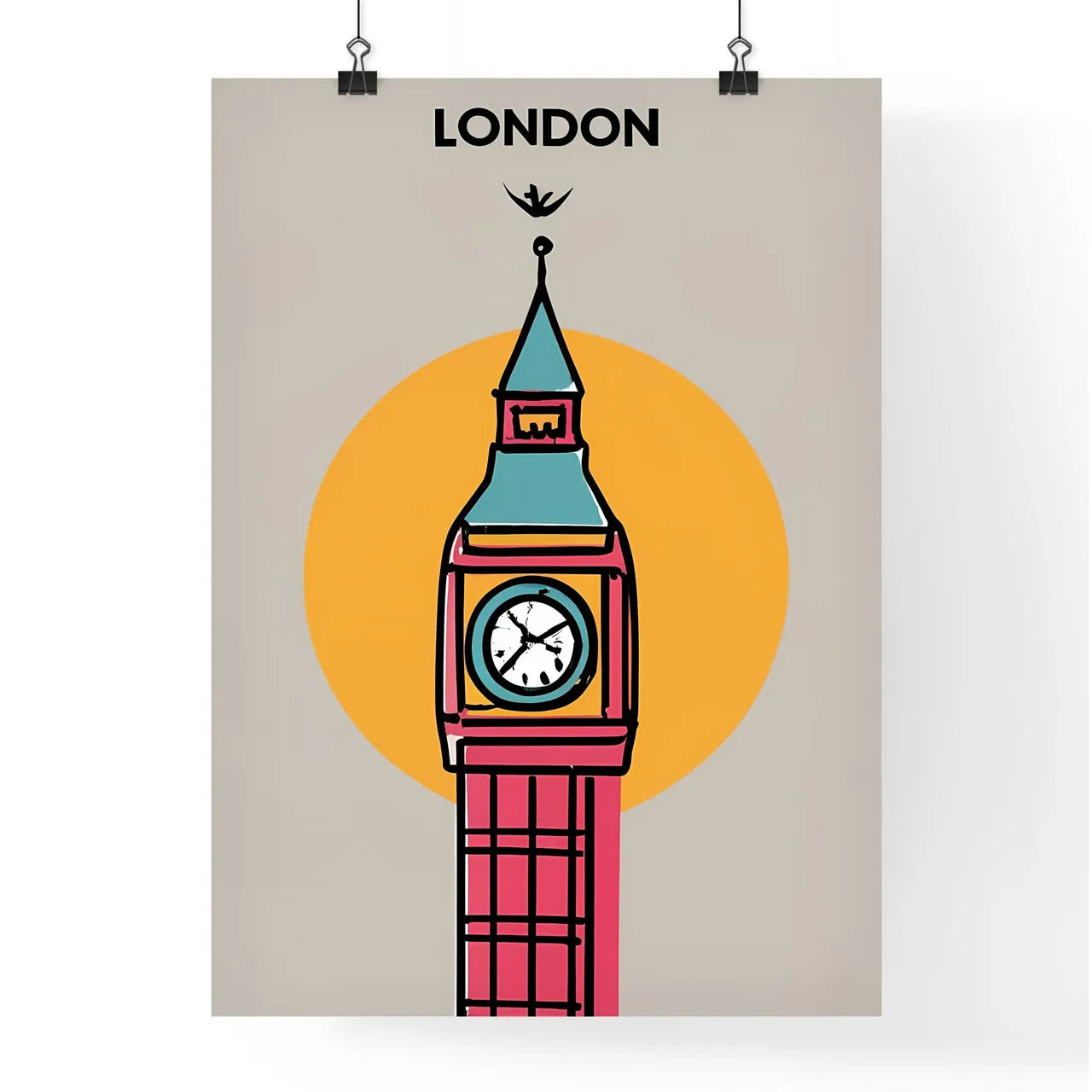 London, Big Ben - A Poster With A Clock Tower Art Print Poster