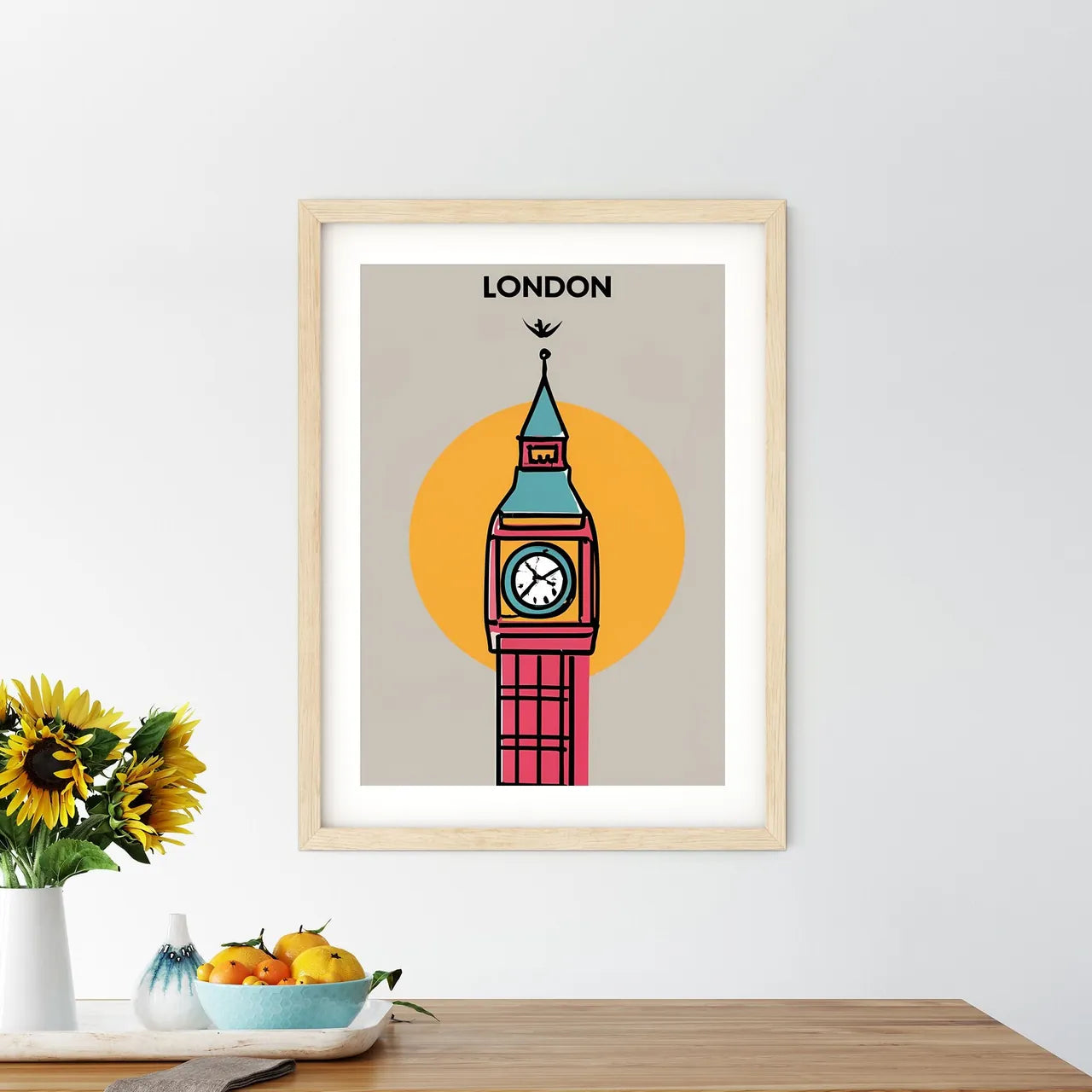London, Big Ben - A Poster With A Clock Tower Art Print Size Chart