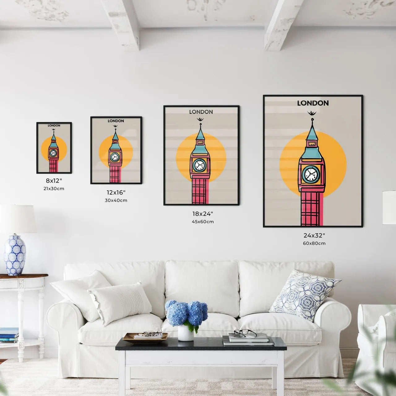 London, Big Ben - A Poster With A Clock Tower Art Print Interior Design