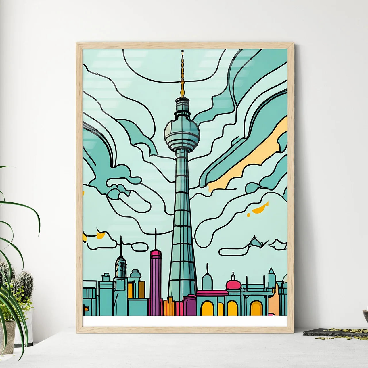 Berlin - A Tower In A City Art Print Framed Art