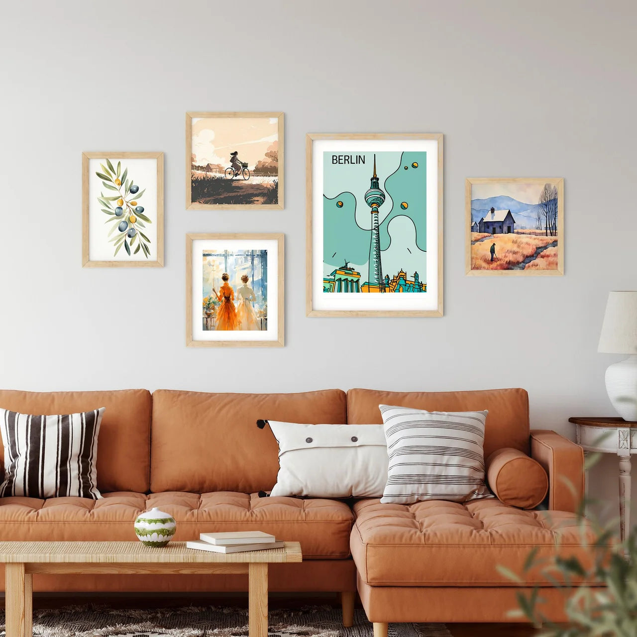 Berlin - A Drawing Of A Tall Tower Art Print Custom Print