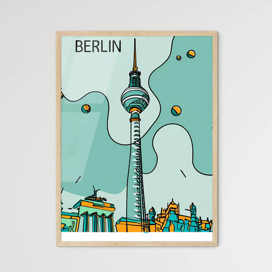 Berlin - A Drawing Of A Tall Tower Art Print Framed Art