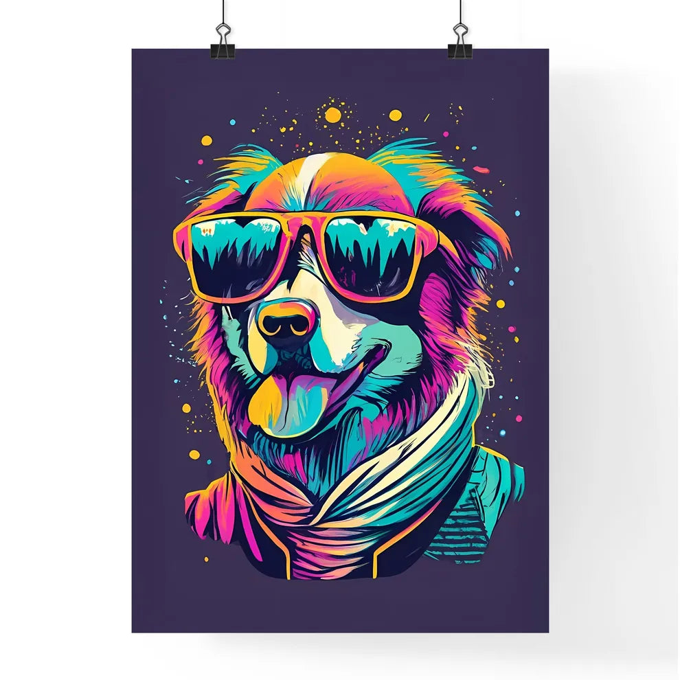 A Dog Wearing Sunglasses And  Poster
