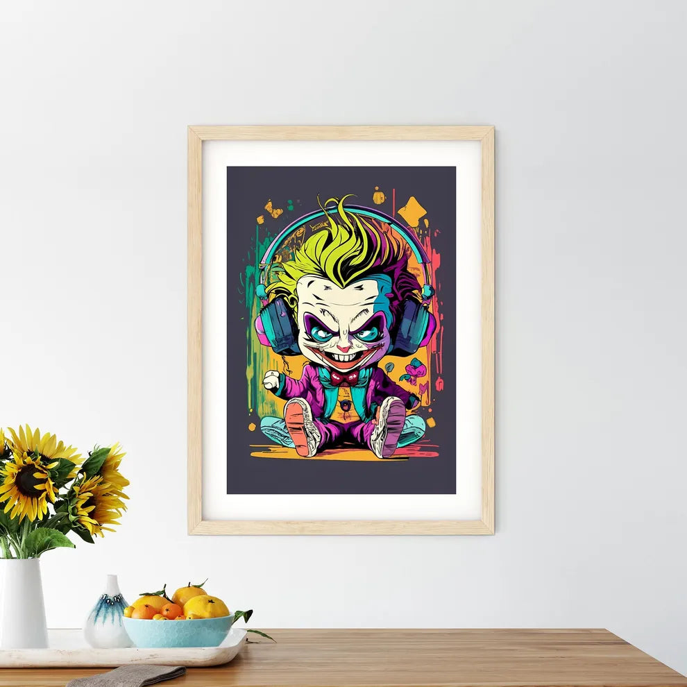 A Cartoon Of A Clown Wearing  Size Chart