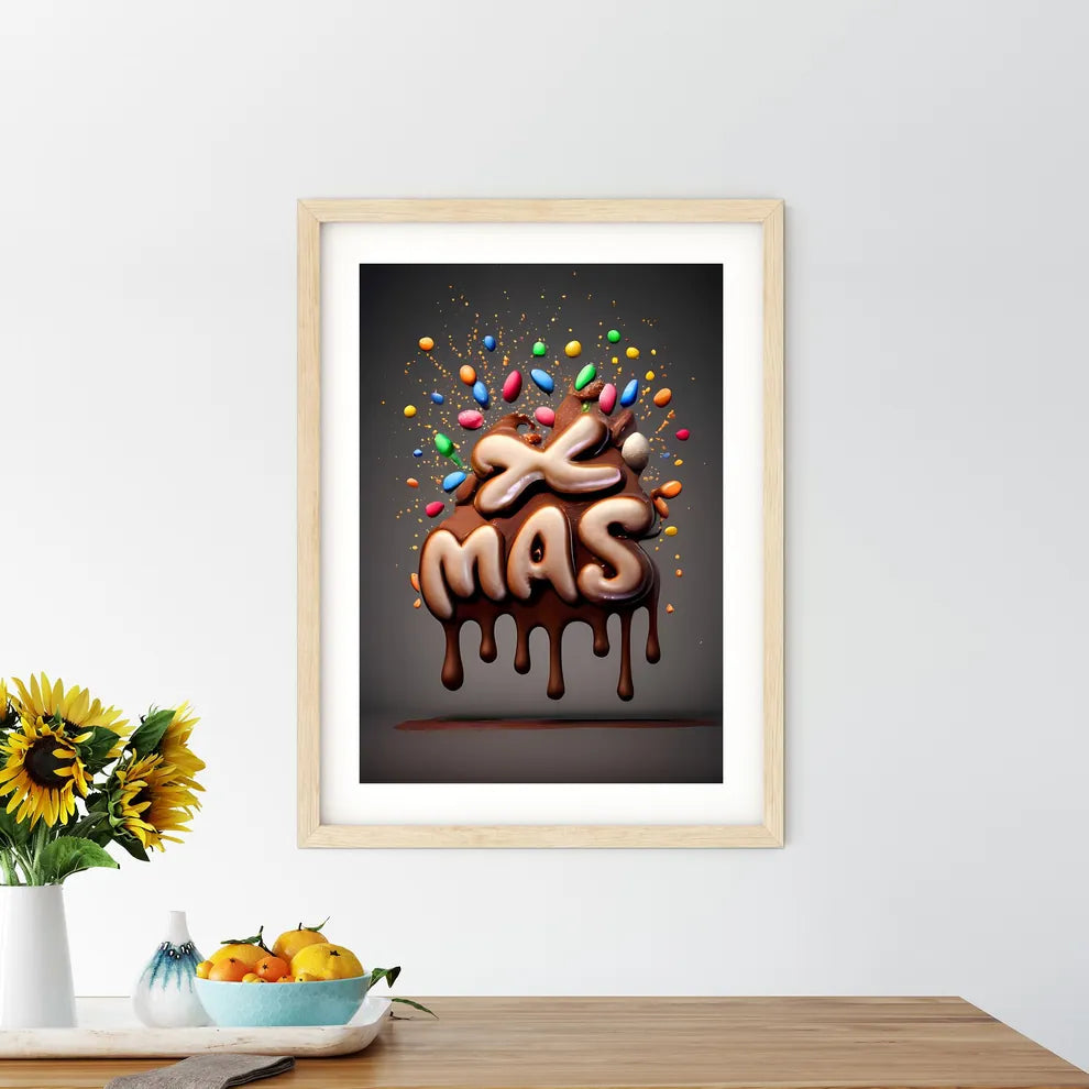 Xmas - A Chocolate Covered Text With Candy A - Kitchen Hangings